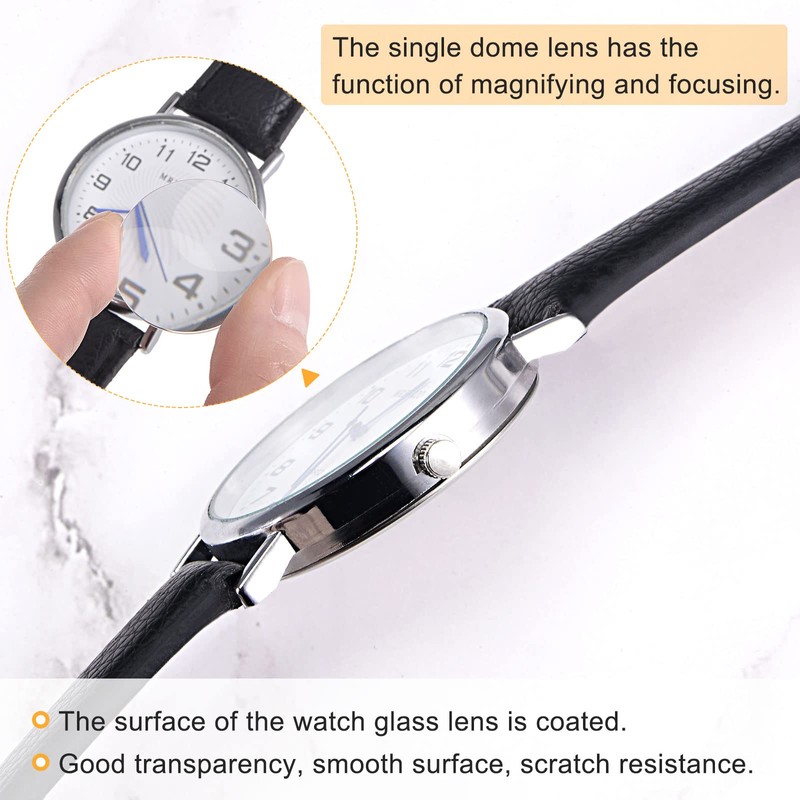 sourcing map 8 Pack 27 mm Crystal Lens Single Dome