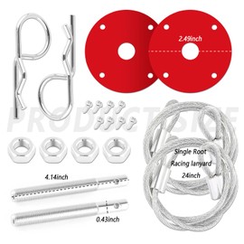 Car Hood Pins Kit,Stainless Steel Car Hood Cover Quick Release Pin for Reducing Shaking,Universal Automotive Exterior Accessories Mods Fit for Most Cars Trucks SUVs(Red)
