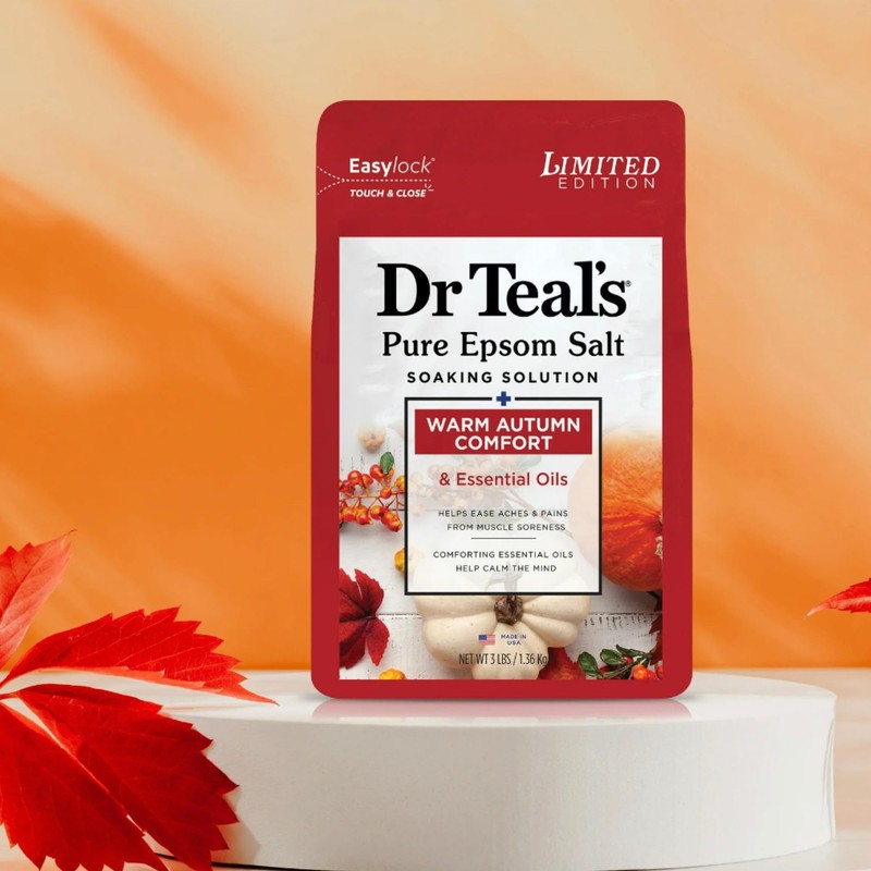 Dr Teal's Warm Autumn Comfort Pure Epsom Salt Soak, 3