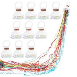 10 Pack Colorful Throw Streamers, No-Mess Confetti Paper Shakers Poppers for Birthday, Wedding Party Celebrations (2.5 inch)
