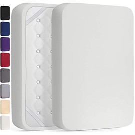 DREAMCARE Extra Deep Pocket Fitted Sheet Deep Pocket Fitted Sheet Only - Up to 21 Inch Mattress Sheet King Size Fitted Sheet, White