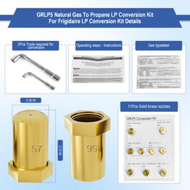 GRLP5 Conversion kit, GRLP5 for Frigidaire LP Conversion Kit, For Frigidaire Series Natural Gas To Propane LPG Conversion Kit, Replaces 4980407 AP7213138 A22390101 316243720 316243721 316243723.