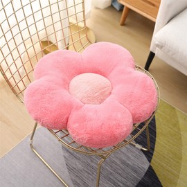 WYIKE Cute Flower Pillow Plush Flower Cushion Floor Pillow Cushions Leisure Pillow Car Cushion Room decor Pillow (50cm, Pink)