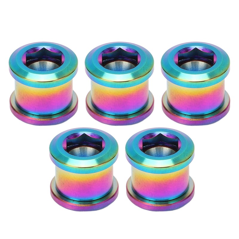 5Pcs 6.5mm Bike Single Chainring Screw Titanium Alloy Rust Protection