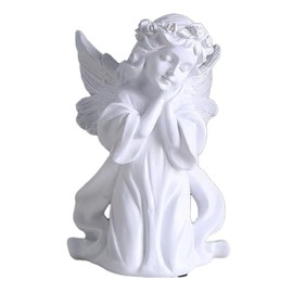 Bellarino Angel Figurine Object, Praying Angel, Interior, Peace, Praying Angel Statue, Gardening, Crafts, Gift, Present, Resin, White (C)