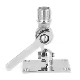 Acouto Soporte de antena marina, soporte de soporte de base ajustable de antena marina de acero inoxidable VHF Talkie