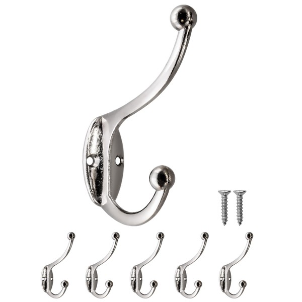 Fuxxer 5 x Antique Coat Hooks, Towel Hooks, Iron Hooks,