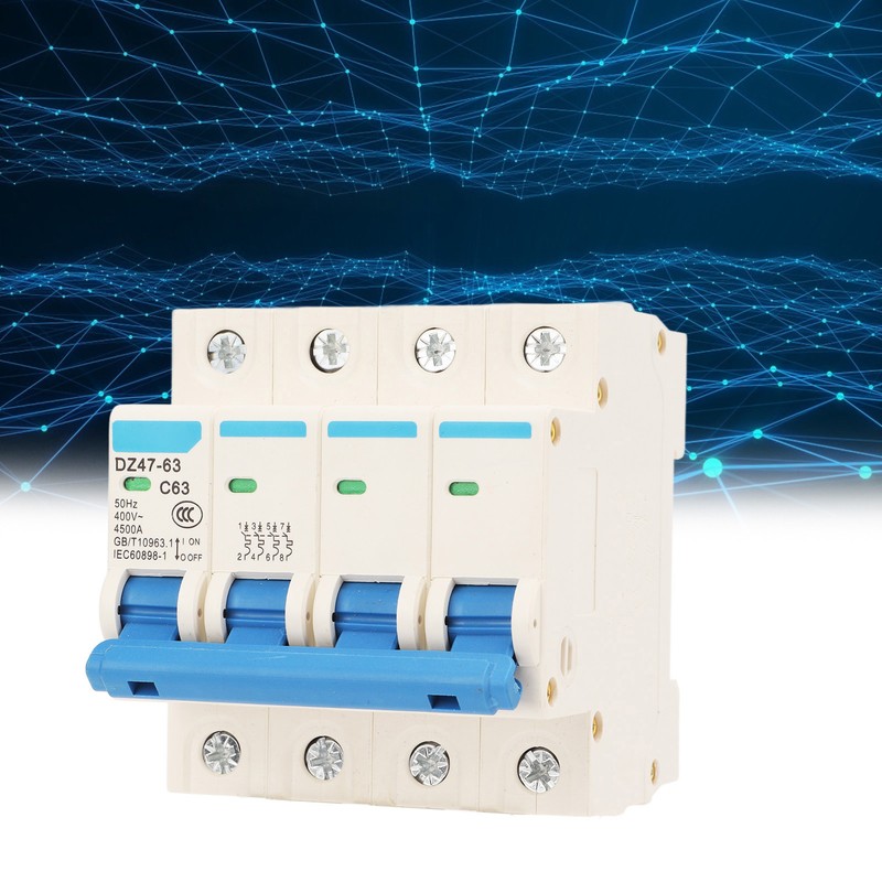 Circuit Breaker 4P MCB DIN Rail Mount Protection Switch 400V