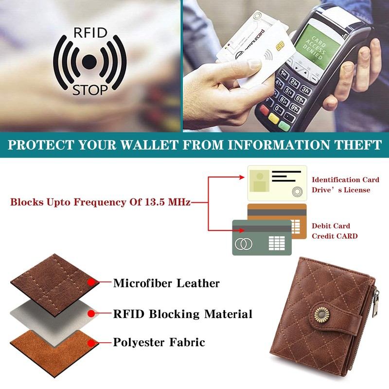 FALAN MULE Small Wallet for Women Bifold RFID Blocking Leather