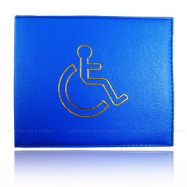 AKH® PU Leather Disabled Badge Holder Wallet - Blue Badge Timer Holder - Hologram Safe (Royal Blue)