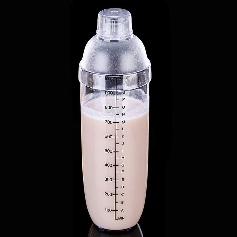 FEOOWV 2 Pcs Plastic Cocktail Shaker,Drink Mixer Hand Shaker Cup