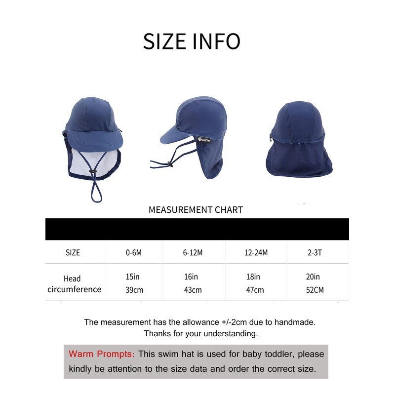 weVSwe Baby Sun Hat UV SPF50+ Sun Protection Neck Flap