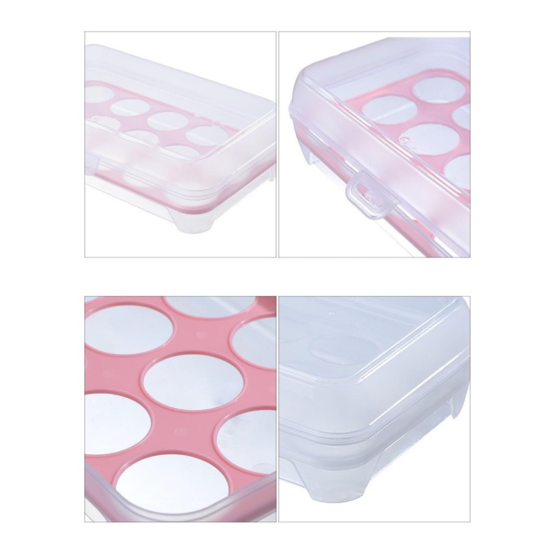 Fridge Egg Tray, 15 Grids Multifunctional Clear Egg Storage Container
