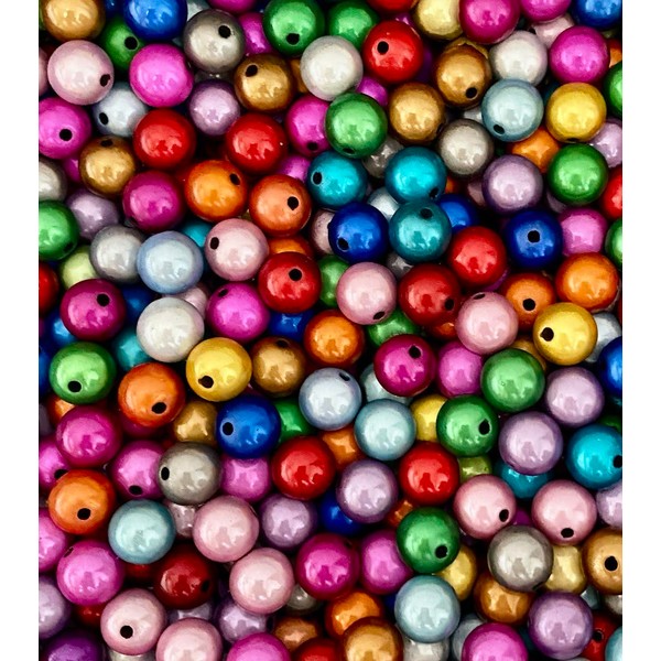 Colourful beads 12 mm in 3D look, 50 g package