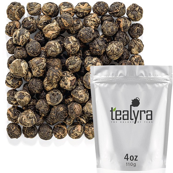 Tealyra - Lychee Black Dragon Pearls - Exotic Sweet Black Loose Leaf Tea - Medium Caffeine - All Natural - 110g (4-ounce)