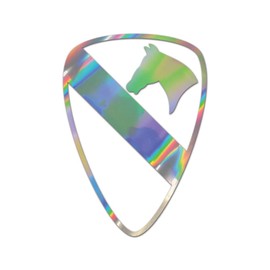 1st Cavalry Division Premium Sticker Decal Oil Slick Rainbow Holographic Metallic First Team Fort Hood - Oil Slick - 7.08" W x 10" H