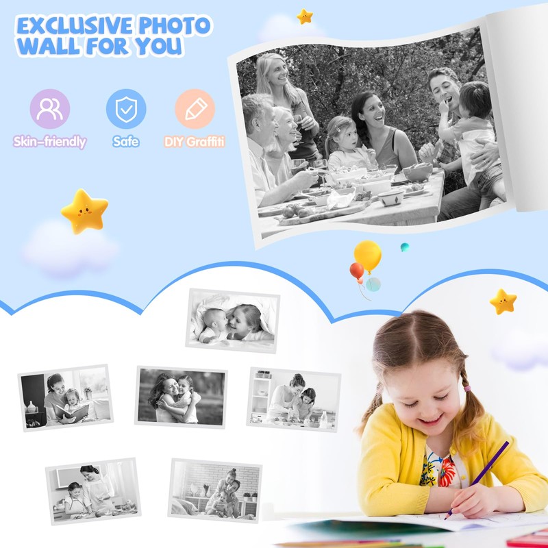 Yosfeng Kids Instant Print Camera Paper - 6 Rolls, 57x30mm