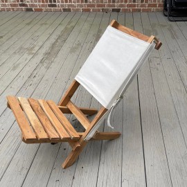 AmeriHome Acacia and Canvas Folding Chair