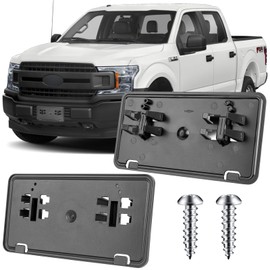 Jogscay License Plate Bracket Accessories for Ford F150 2.7L 3.0L 3.5L 2018 2019 2020, Front Bumper License Plate Holder Replacement Frame Black Mount Type A