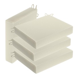 OUMEITT Waterproof Outdoor Chair Cushions Set of 4,Patio Seat Cushions 18.5"x16"x3" Removable Square Angle Thick Chair Cushion with Fixed Straps,for Decorate Terrace Furniture/Beige