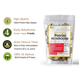 Orgnisulmte Dried Porcini Mushrooms New Season French Wild Porcini Mushroom Premium Vacuum Pack 3Oz (85g)