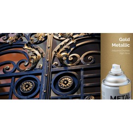 METAL-CLAD Paints For Industry Industrial Enamel, Aerosol Spray Paint - Steel Metal Iron Machinery - Case of 12 (Gold Metallic) 3-S-7344CS