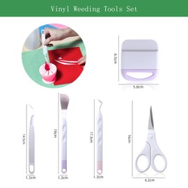 Craft Vinyl Weeding Tools Set, Precision Craft Vinyl Tools Kit, 6 PCS Weeding Tools for Vinyl, Weeding Tool, Scrapbooking Tools for Weeding Vinyl, Starter,Silhouettes, Cameos, Lettering