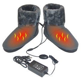 ObboMed MF-2320M Far Infrared Carbon Fiber Heated Foot Warmer/Boots/Slipper, 12V 20W – Far Infrared wavelength 8-15 μm (Health Range: 4-14 μm), Auto Off, Size M: #41 (fits Foot up to 41)
