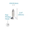 IMScrews 50pcs #14 x 3/4" (19mm) Stainless Flat Head Phillips