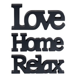 levandeo Love Home Relax Lettering Black MDF Letters Wooden Decorative Stand Table Decoration Home Decor Decoration