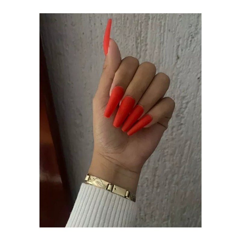 X-Girl 24 Tips Coffin Uñas Postizas Adheribles Unicolor Con 1