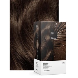 IGK PERMANENT COLOR KIT | Easy Application + Strengthen + Shine | Squalane + Orchid Extract | Vegan + Cruelty Free + Ammonia Free | 140ml | 4.75 oz:_5G HOT CHESTNUT