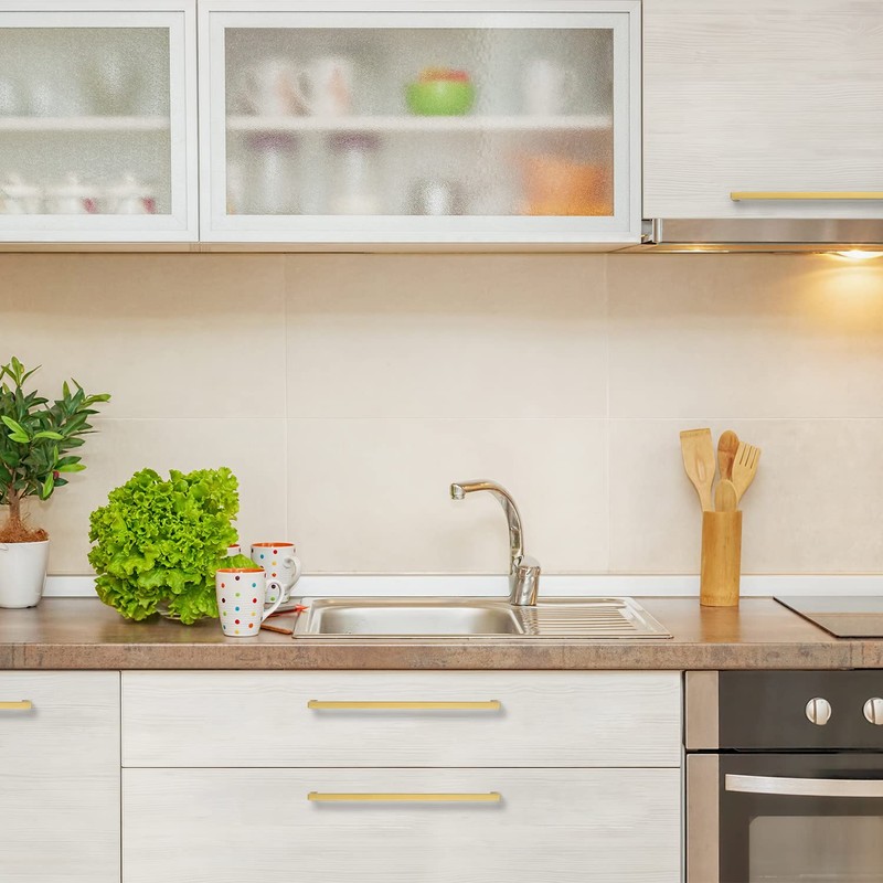 Ravinte 10 Pack Gold Cabinet Pulls 12-3/5 Inch Brushed Brass