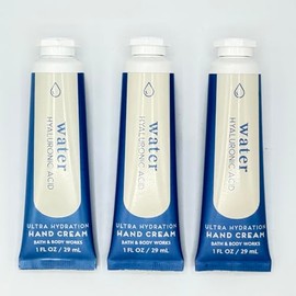 Water Hyaluronic Acid Hand Cream 3-Piece Bath and Body Bundle | Set of Three Ultra Hydration Hand Creams (1 fl oz Each)