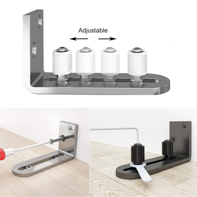 TeTupGa 2 Pack Sliding Barn Door Floor Guides, Flush Sliding