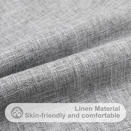 decorUhome Set of 2 Linen Cushion Covers 45X45cm,Decorative Outdoor Plain Vintage Cushion Covers with Stitched Edges, Square Farmhouse Neutral Pillow case 18x18 Inch for Sofa, Light Grey