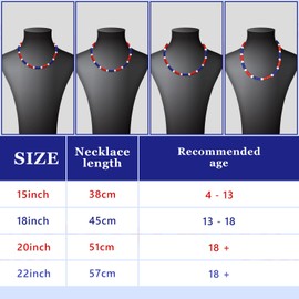 AKAIXI 22In Red White and Blue Baseball Necklace, Elastic Clay Beaded Chain, Baseball Drip Accessories for Men Women Baseball Team Players Lovers Gift