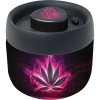 Fujima 4.25in Neon Flame Leaf Dank Tank Vacuum Jar – 400ml Airtight Storage Container