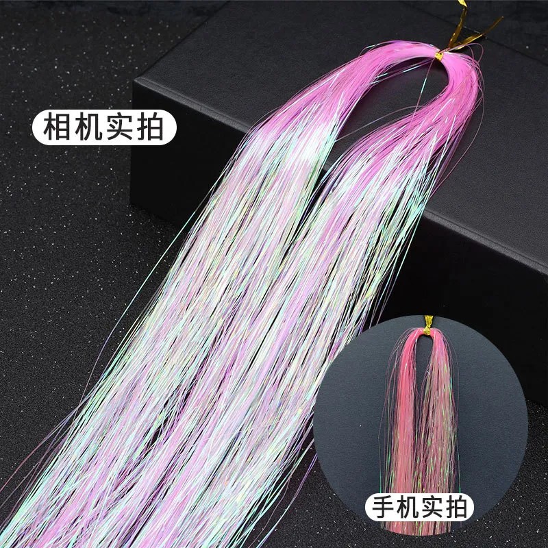 Cabello De Oropel Fosforescente 120cm Metálico Brillante