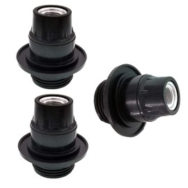 E12 Lamp Holder with Ring, JNXQWE Phenolic Candelabra Base Light Socket for E12 Incandescent Led Light Bulb,UL Listed (Thread,Pack of 3)