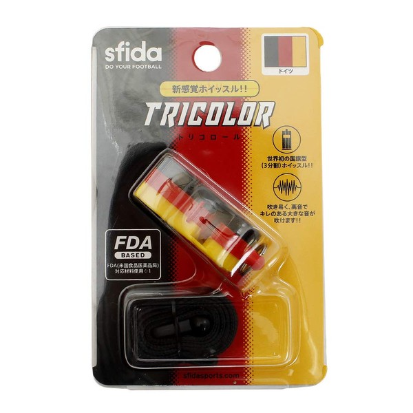 Sfida Toricorol Whistle, For Referees, Treble, Bass, Loud Sound, Balls, Soccer, Footsal, Basketball, Volleyball, Sports, Sports, With Strap, Flag Type OSF-TOR01, Germany