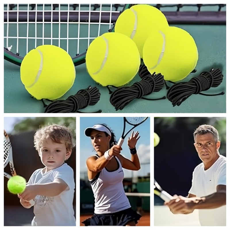 Wzenclave 4pcs Tennis Trainer Set with Elastic String Includes 4