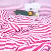 Vertical Stripe Bed Sheets Set Twin Size - Red Classic