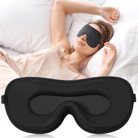 Boniesun Sleeping Mask for Side Sleepers, 2025 Air Cavity Light Shading Sleeping Mask, 3D Recessed Eye Sockets and Adjustable Elastic Band, Soft and Breathable Eye Mask for Men and Women