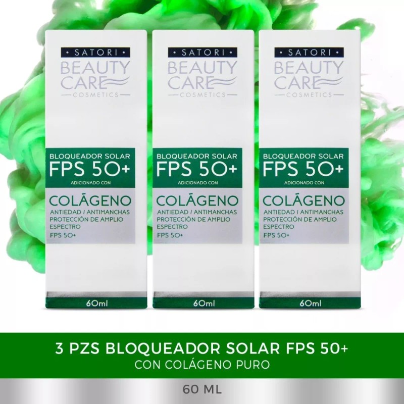 Beauty Care Kit 3pzs Bloqueador Solar Fps50+ Colágeno Satori Beauty