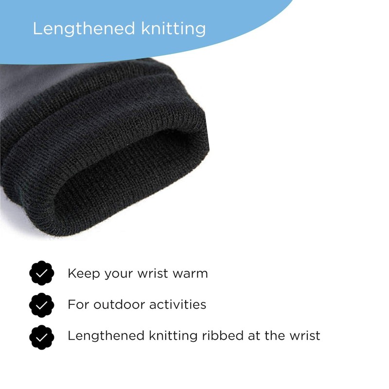 AXELENS Men's Winter Gloves Made of PU Leather Windproof Waterproof