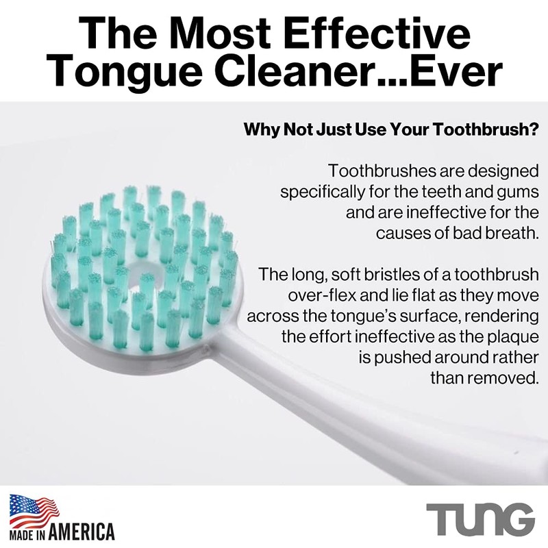 TUNG Brush Tongue Cleaner, Plastic TUNG Scraper, Tongue Cleaning to