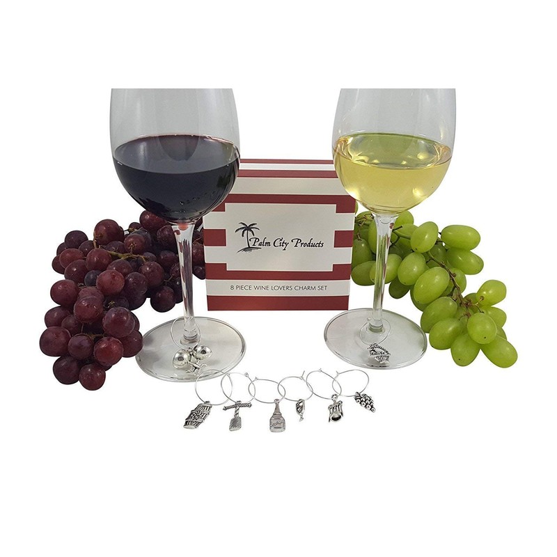 8 Piece Wine Lovers Themed Charms Set