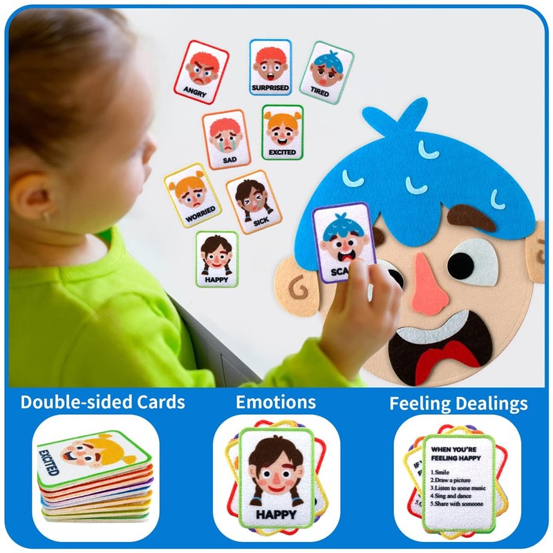 WOBOX Children's Felt Expression Face DIY Activity Toy, Children's Social
