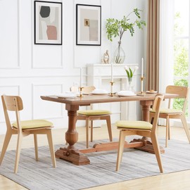 Sweet Home Collection Cushion Premium Memory Foam for Enhanced Comfort and Support Non Slip Stay in Place Backing for Office, Dining & Mobility Chairs, 4 Pack, Yellow